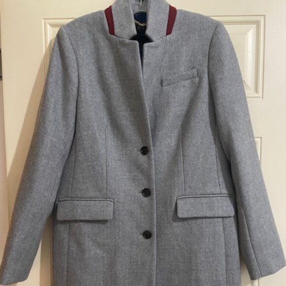 J.Crew Regent Topcoat Coat Double Serge Wool Light Heather Gray Size 10 - Picture 3 of 16